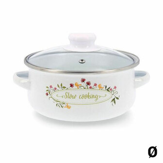 Kookpot met Glazen Deksel Quid Memory Ge&euml;mailleerd Staal 1