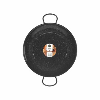 Diepe Pan met Handvat Vaello Zwart Ge&euml;mailleerd Staal (&Oslash; 30 cm) 1
