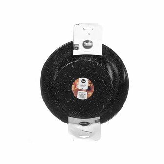 Diepe Pan met Handvat Vaello Zwart Ge&euml;mailleerd Staal (&Oslash; 30 cm) 2