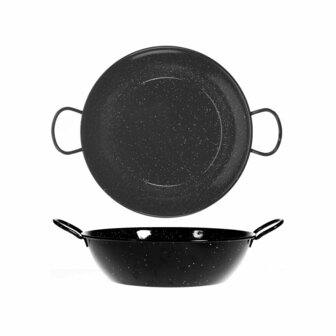Diepe Pan met Handvat Vaello Zwart Ge&euml;mailleerd Staal (&Oslash; 30 cm) 3
