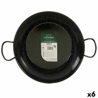 Paella Pan La Dehesa 0632-LD 0632-LD Zwart Ge&euml;mailleerd Staal &Oslash; 32 cm 42,5 x 12 x 32,5 cm (6 Stuks) 1