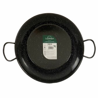 Paella Pan La Dehesa 0636-LD 0636-LD Zwart Ge&euml;mailleerd Staal &Oslash; 36 cm 48 x 13 x 8 cm 48 x 9,5 x 36 cm (4 Stuks) 2
