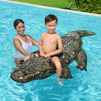 Bestway Opblaasbare Krokodil Figuur met Handgrepen 193x94 cm +3 Jaar Strand en Zwembad 41478 3