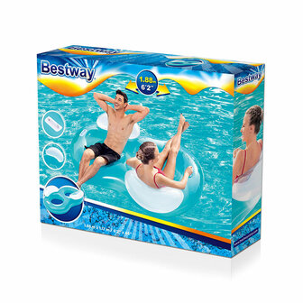 Bestway Dubbele Opblaasbare Wiel met Kussen 188x117 cm Strand en Zwembad 43009 2