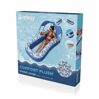 Bestway Luchtbed met Zonnescherm Comfort Plush 198x112 cm Strand en Zwembad 43732 2