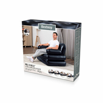 Bestway Opblaasbare Stoel 4 Posities Zwart 191x38x25 cm Interieur 75114 2