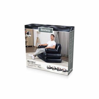 Bestway Opblaasbare Stoel 4 Posities Zwart 191x38x25 cm Interieur 75114 7