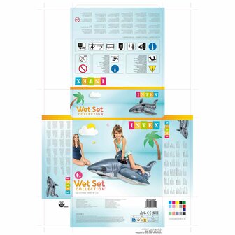 Opblaasbaar zwembadfiguur Intex Haai 173 x 5,6 x 10,7 cm (6 Stuks) 5