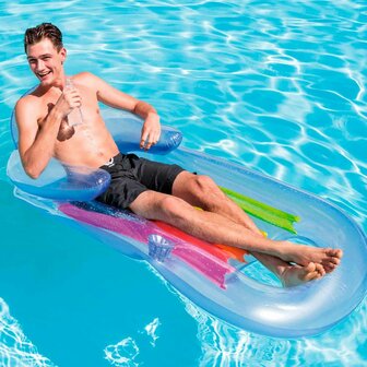 Opblaasbare zwembadstoel Intex Regenboog 160 x 53 x 85 cm (6 Stuks) 5