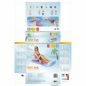 Opblaasbare zwembadstoel Intex Regenboog 160 x 53 x 85 cm (6 Stuks) 8