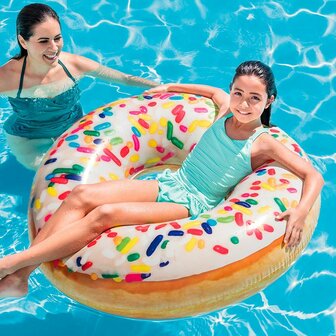 Opblaasbare band Intex Donut Wit 114 x 25 x 114 cm (12 Stuks) 3