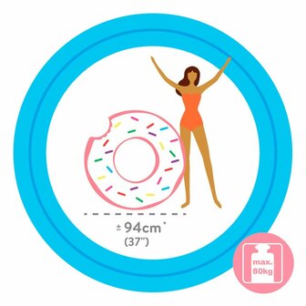 Opblaasbare band Intex Donut Roze 107 x 99 x 23 cm (12 Stuks) 4