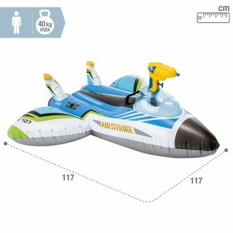 Opblaasbaar matras Intex Waterpistool Vliegtuig 117 x 117 cm (6 Stuks) 5