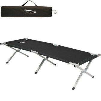 Campingbed Aktive Zwart 190 x 42 x 64 cm Opvouwbaar (2 Stuks) 2