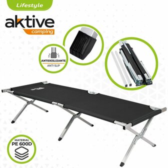 Campingbed Aktive Zwart 190 x 42 x 64 cm Opvouwbaar (2 Stuks) 4