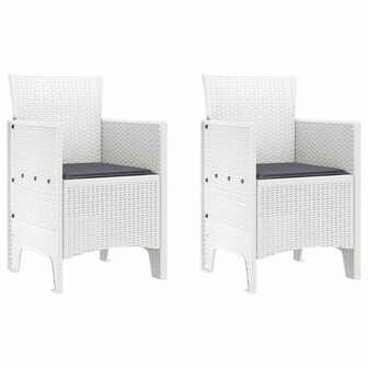 Tuinstoel 2 pcs Wit 53 x 49 x 85 cm PP 2