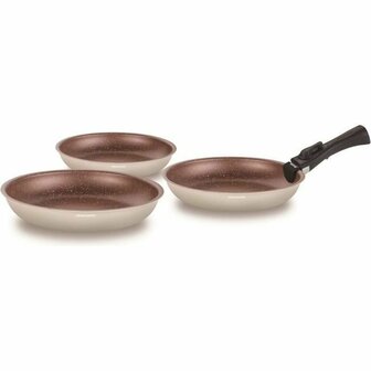 Pannenset Arthur Martin Beige Cr&egrave;me Aluminium 4 Onderdelen (3 Stuks) 2