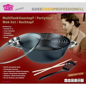 Wokpan GSW Staal Gesmeden staal &Oslash; 32 cm 4 Onderdelen 2