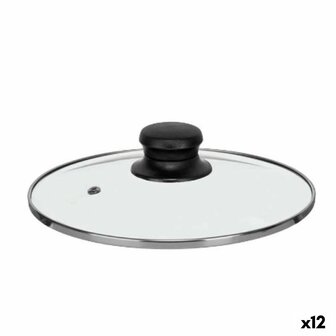 Pannedeksel Kinvara CN-SW1304-20CM CN-SW1304-20CM Transparant Zilverkleurig Zilver Metaal Glas Roestvrij staal Kristal Staal 20