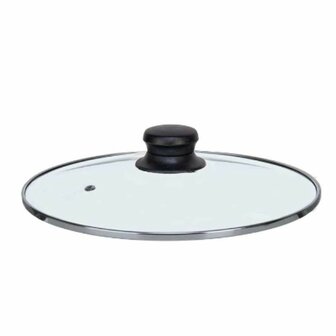 Pannedeksel Kinvara CN-SW1304-22CM CN-SW1304-22CM Transparant Zilverkleurig Zilver Metaal Glas Roestvrij staal Kristal Staal 22