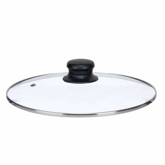 Pannedeksel Kinvara CN-SW1304-24CM CN-SW1304-24CM Transparant Zilverkleurig Zilver Metaal Glas Roestvrij staal Kristal Staal 24