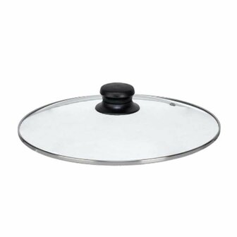 Pannedeksel Kinvara CN-SW1304-26CM CN-SW1304-26CM Transparant Zilverkleurig Zilver Metaal Glas Roestvrij staal Kristal Staal 26