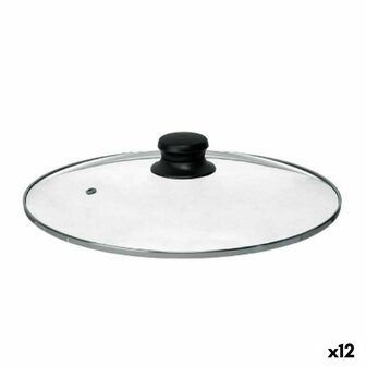 Pannedeksel Kinvara CN-SW1304-28CM CN-SW1304-28CM Transparant Zilverkleurig Zilver Metaal Glas Roestvrij staal Kristal Staal 28