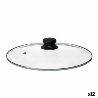 Pannedeksel Kinvara CN-SW1304-30CM CN-SW1304-30CM Transparant Zilverkleurig Zilver Metaal Glas Roestvrij staal Kristal Staal 30