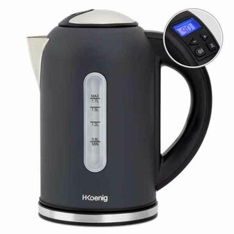 Waterkoker H.Koenig BOE52 2200 W Zwart Roestvrij staal 2200 W 1,7 L 1,7 L 3
