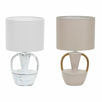 Bureaulamp DKD Home Decor Keramisch Polyester 50 W (20 x 20 x 35 cm) (2 Stuks) 1