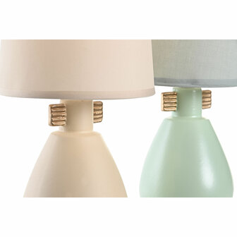 Bureaulamp DKD Home Decor Stof Polyester Groen Cr&egrave;me Keramiek 220 V 40 W (2 Stuks) (16 x 16 x 27 cm) 3