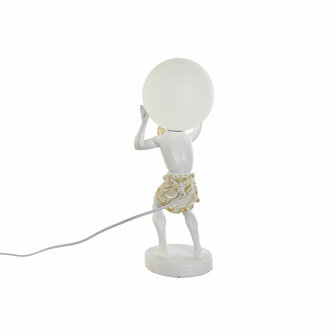 Bureaulamp Home ESPRIT Wit Gouden Hars Plastic 220 V 18 x 17 x 44 cm 3
