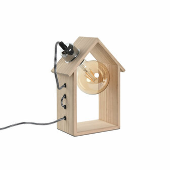 Bureaulamp Home ESPRIT Bruin Zilverkleurig Natuurlijk Hout Pijnboom 50 W 220 V 18 x 10 x 25 cm 1