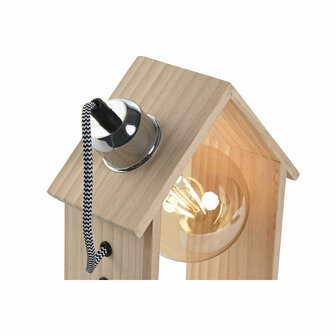 Bureaulamp Home ESPRIT Bruin Zilverkleurig Natuurlijk Hout Pijnboom 50 W 220 V 18 x 10 x 25 cm 2