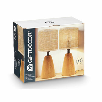 Bureaulamp Gift Decor 10946 Bruin 60 W 2 Stuks 3