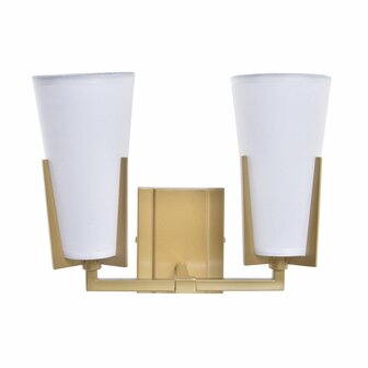 Muurlamp DKD Home Decor Kristal Gouden Metaal Polyester Wit (30 x 18 x 23 cm) 1