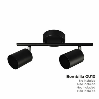Wandlamp EDM 32034 Zwart GU10 3