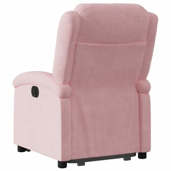 Sta-op-stoel verstelbaar fluweel roze 4