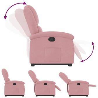 Sta-op-stoel verstelbaar fluweel roze 6