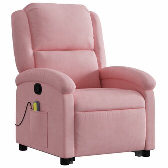 Sta-op-massagestoel verstelbaar fluweel roze 3