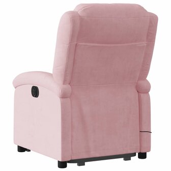 Sta-op-massagestoel verstelbaar fluweel roze 4