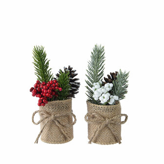 Kerstversiering Everlands Bloempot &Oslash; 5 x 15 cm Klein 1