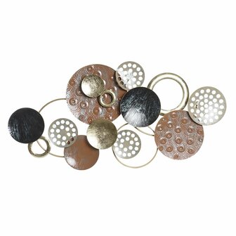 Wanddecoratie DKD Home Decor Gouden Metaal Terra cotta Cirkels (119,4 x 6,4 x 59 cm) 1