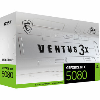 Videokaart MSI GEFORCE RTX 5080 16G VENTUS 3X OC WHITE GEFORCE RTX 5080 16 GB GDDR6X 3