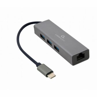 USB-HUB GEMBIRD A-CMU3-LAN-01 Grijs 1