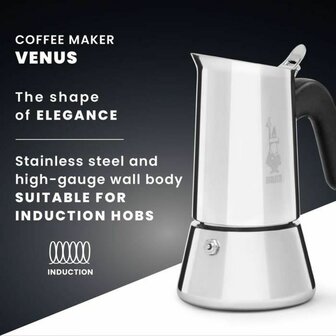 Percolator Bialetti NEW VENUS Zilverkleurig Hout Roestvrij staal 5