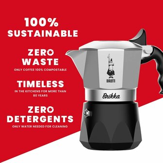Percolator Bialetti BRIKKA Aluminium 4 Koppar 6
