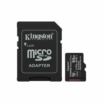 Micro SD kaart met adapter Kingston SDCS3/64GB 64 GB 4
