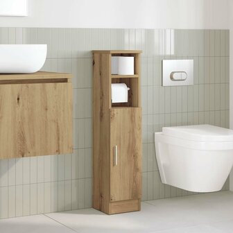 Badkamerkast met rolhouder 20,5x22x90 cm artisanaal eikenkleur 3