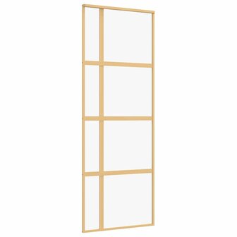 Schuifdeur 76x205 cm helder ESG-glas en aluminium goudkleurig 2